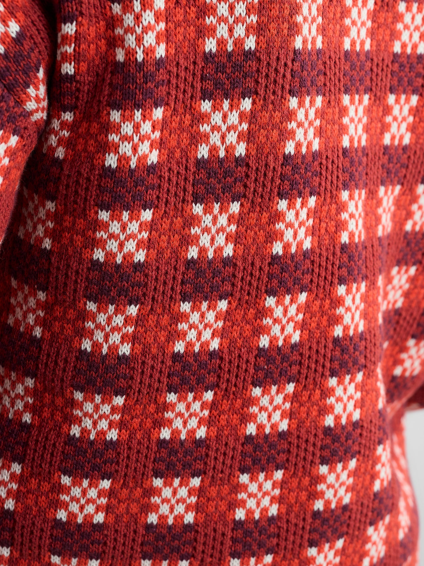 SEASALT CORNWALL - Kensa Organic Cotton Checked Cardigan - Circlet Deep Rust Chalk