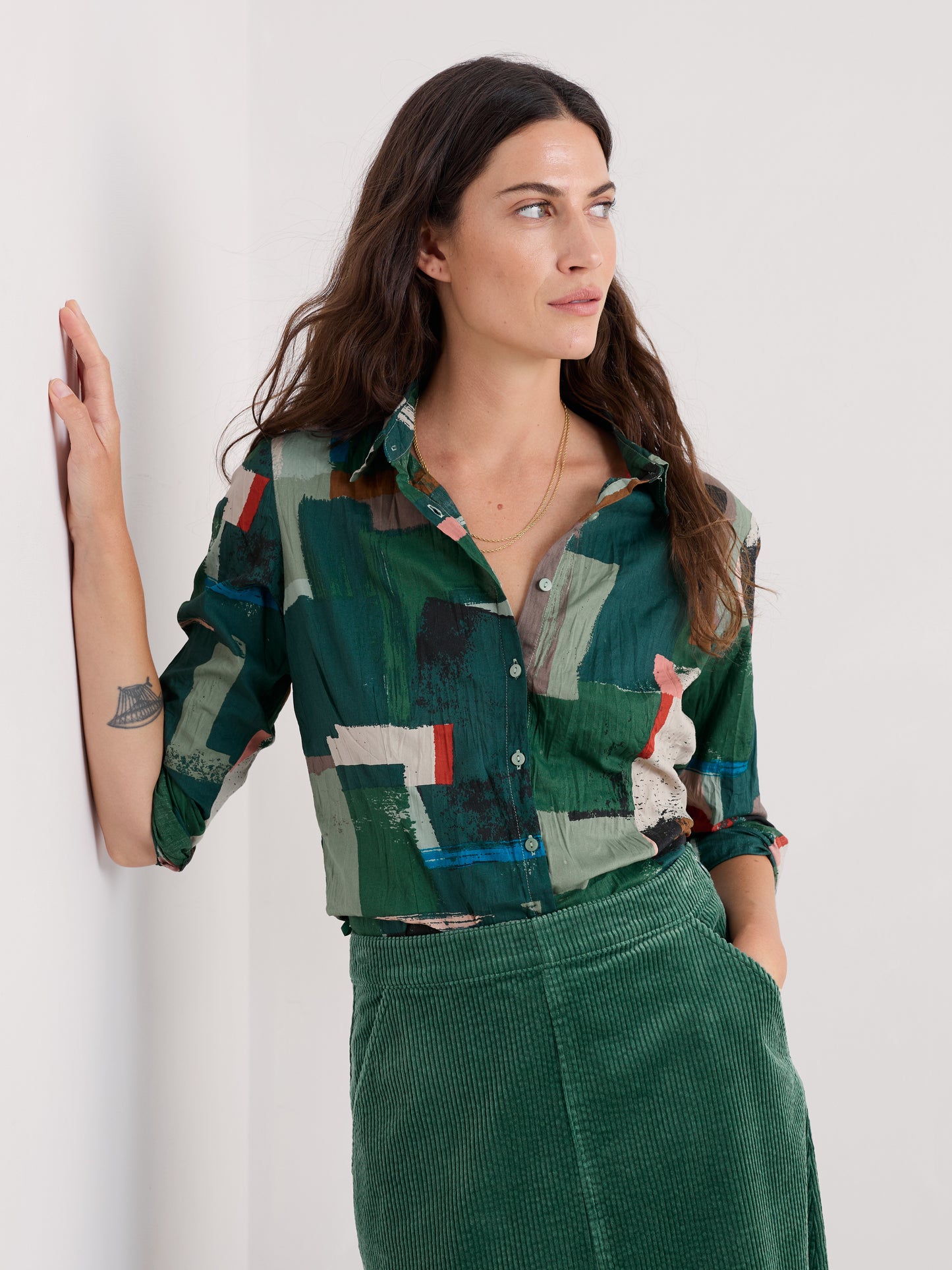 SEASALT CORNWALL - Larissa Shirt - Aerial Field Coppice