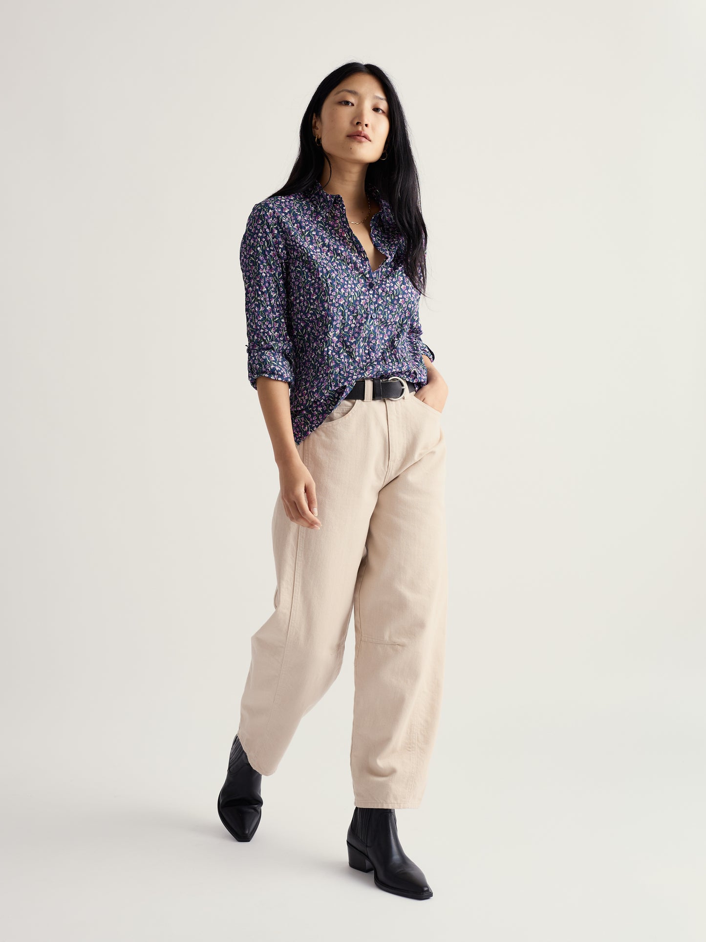 SEASALT CORNWALL - Larissa Shirt - Flax Flower Bright Orchid