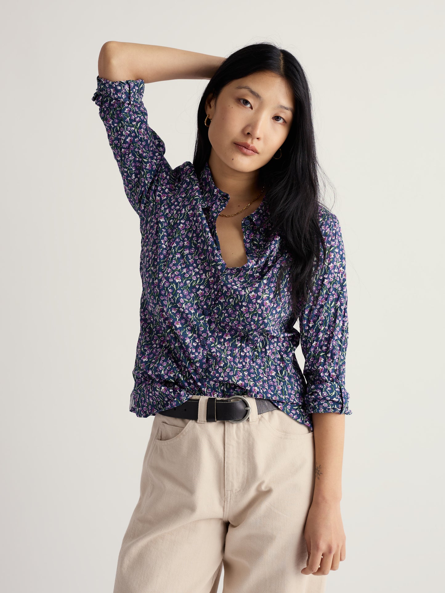 SEASALT CORNWALL - Larissa Shirt - Flax Flower Bright Orchid