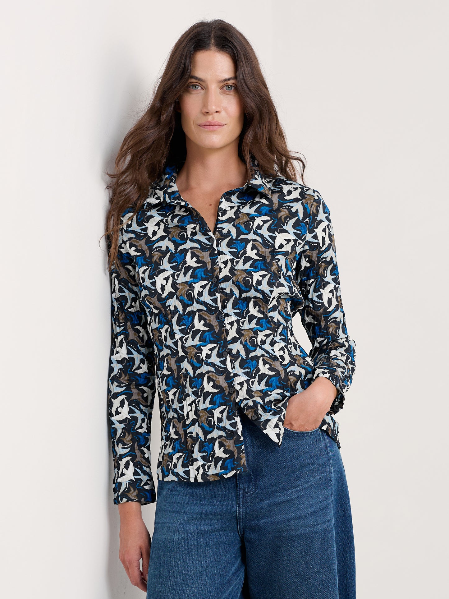 SEASALT CORNWALL - Larissa Shirt - Swooping Birds Onyx