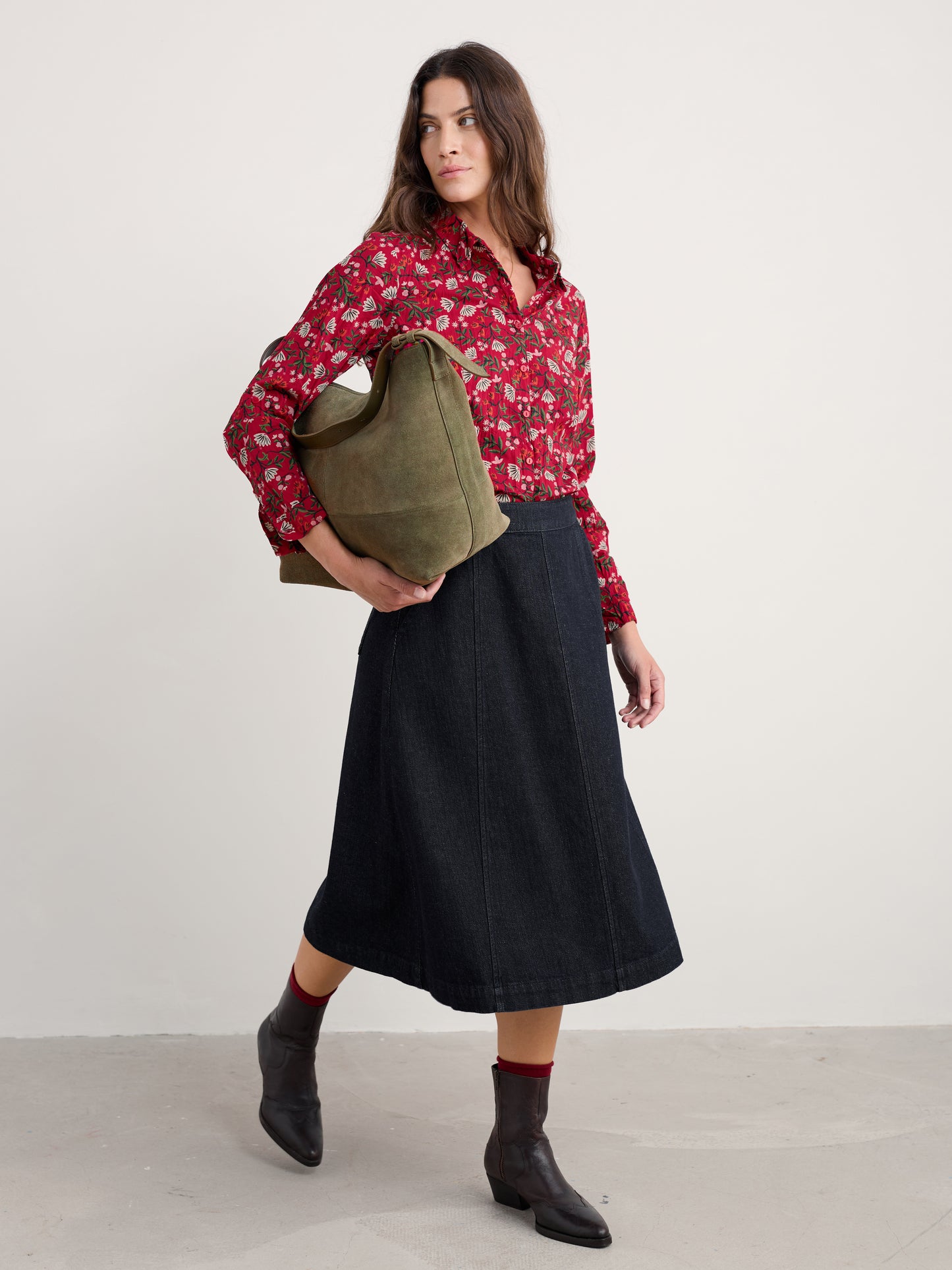 SEASALT CORNWALL - Larissa Shirt - Winter Wildflower Carmine