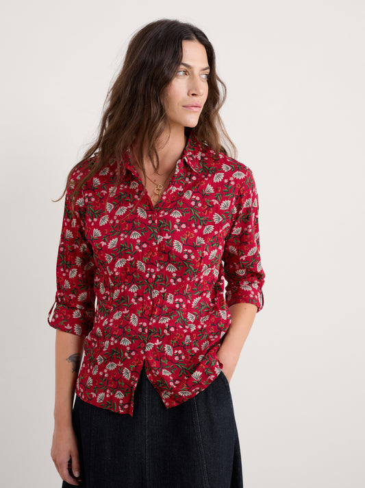 SEASALT CORNWALL - Larissa Shirt - Winter Wildflower Carmine