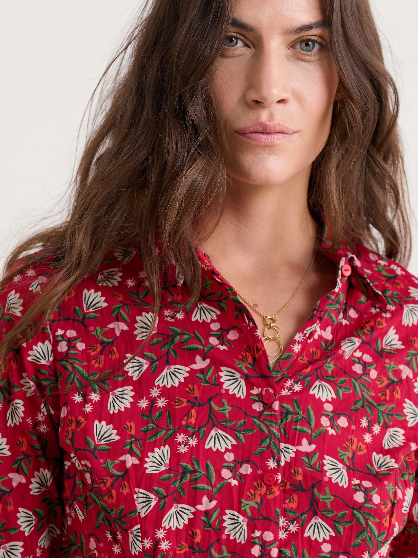 SEASALT CORNWALL - Larissa Shirt - Winter Wildflower Carmine