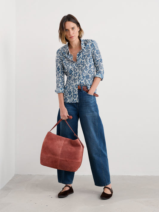 SEASALT CORNWALL - Larissa Shirt - Floral Imprint Chalk