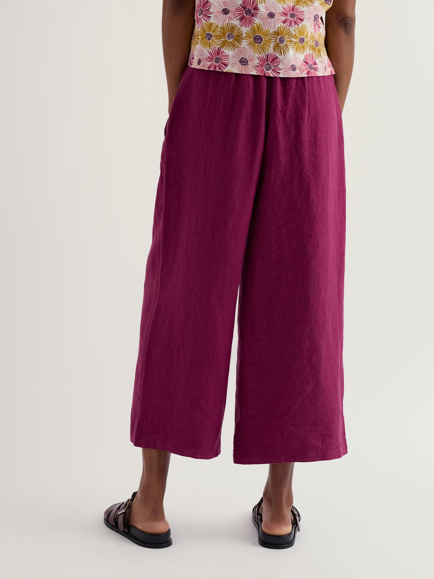 SEASALT CORNWALL - Merrivale Linen Culottes - Dark Freesia