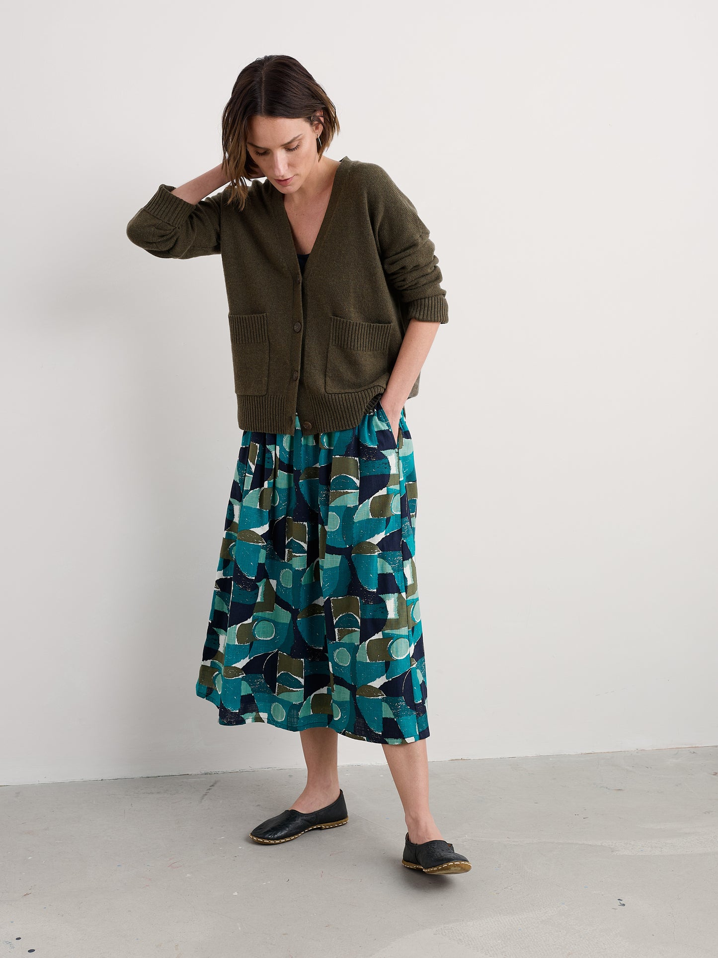 SEASALT CORNWALL - Mevagissey Skirt -Penwith Abstract Emulsion