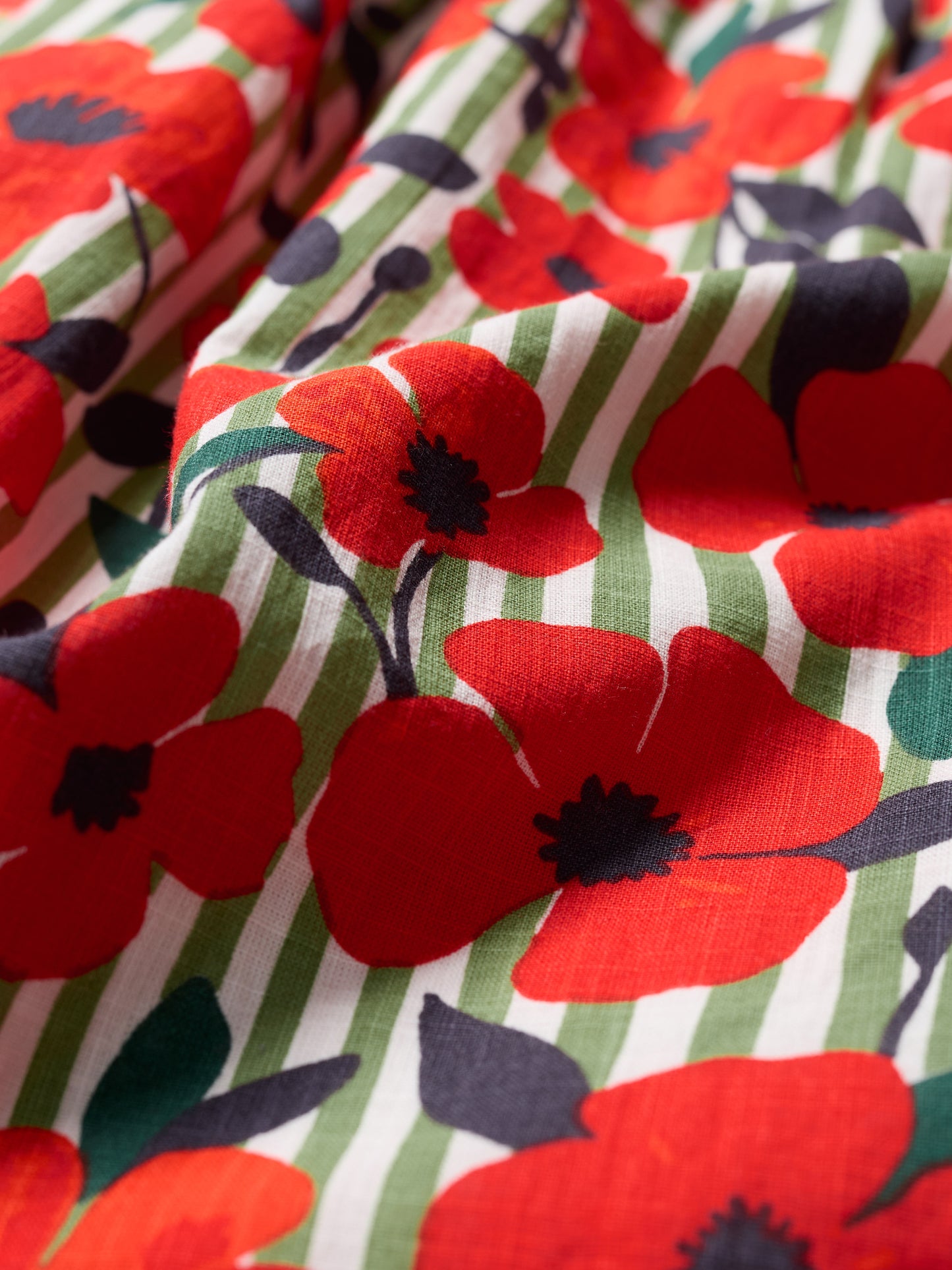 SEASALT CORNWALL - Mevagissey Skirt -Stripey Floral Moss