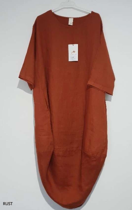 MONTAIGNE PARIS - Scalloped edge linen dress Made in Italy