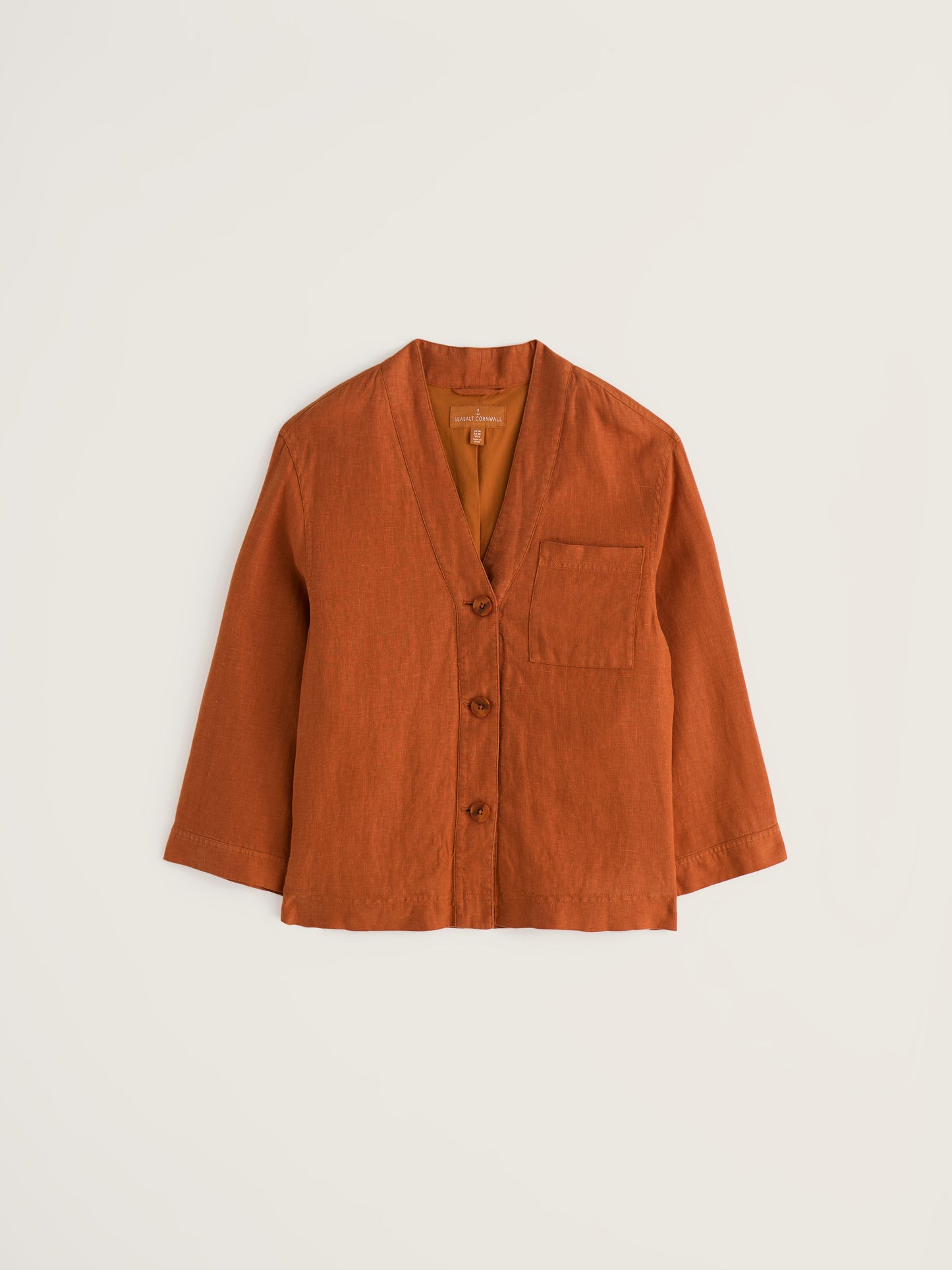 SEASALT CORNWALL - Montol Relaxed Linen Jacket - Oar