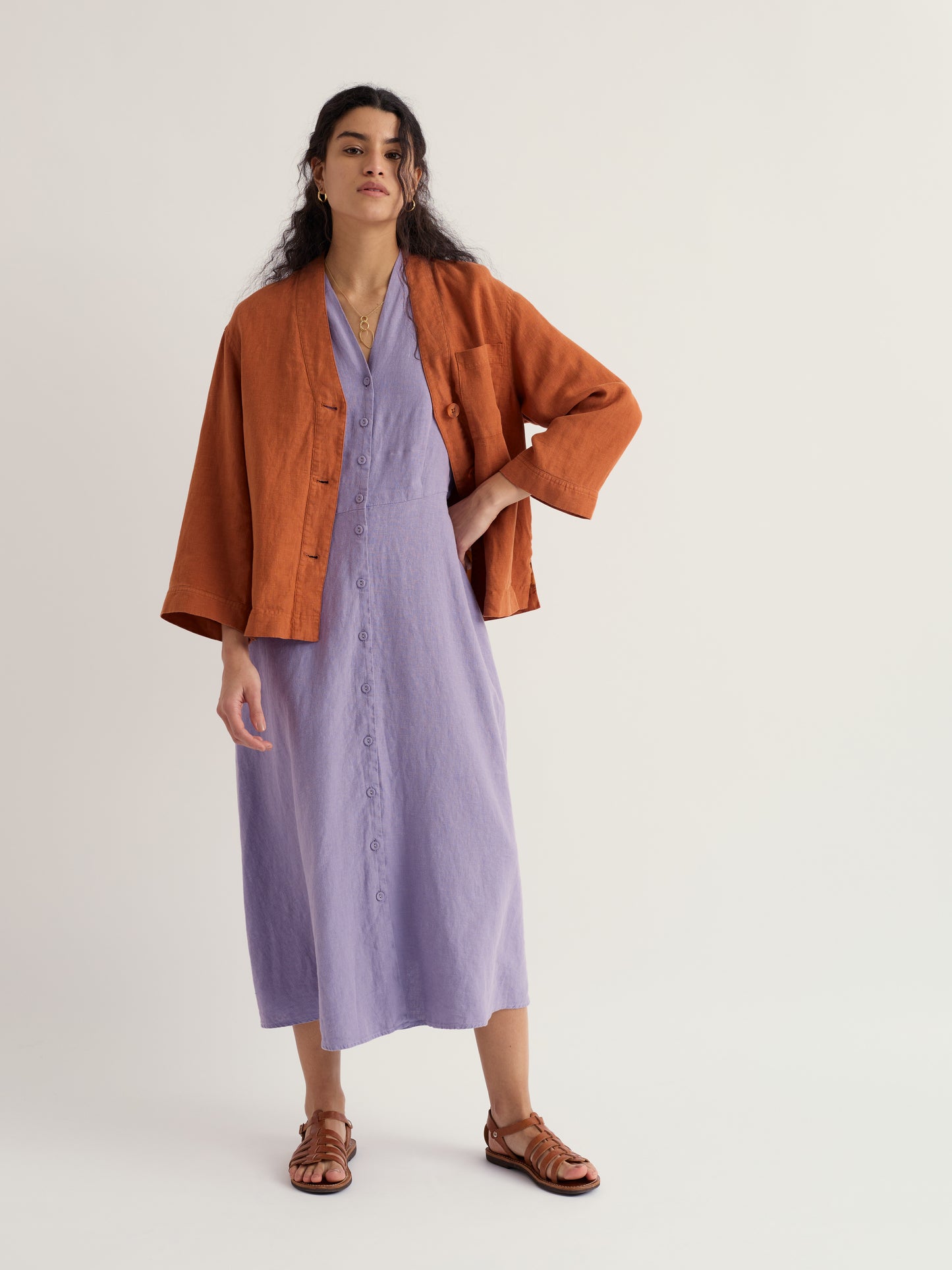 SEASALT CORNWALL - Montol Relaxed Linen Jacket - Oar