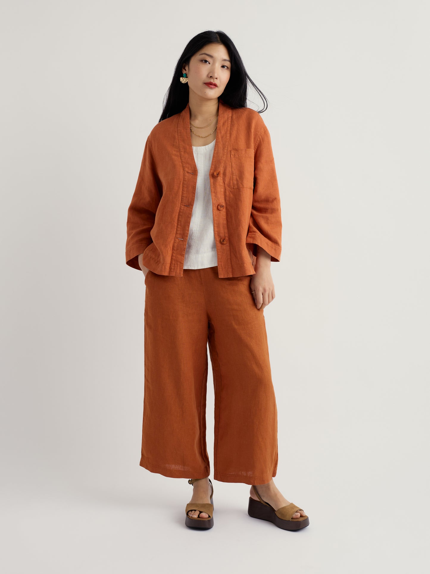 SEASALT CORNWALL - Montol Relaxed Linen Jacket - Oar