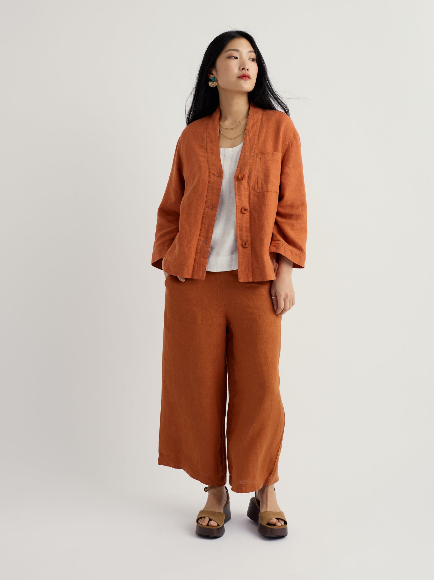 SEASALT CORNWALL - Montol Relaxed Linen Jacket - Oar