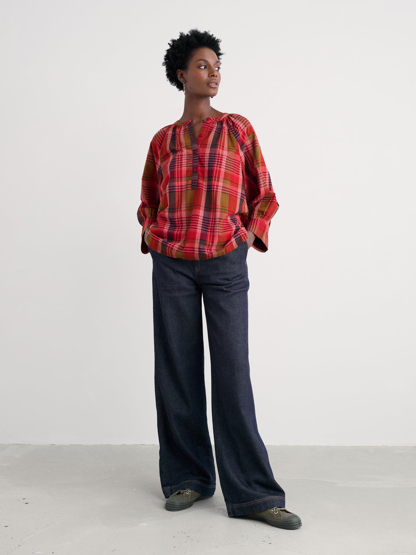 SEASALT CORNWALL -Moor Grass A-Line Shirt - Spring Squall Squash