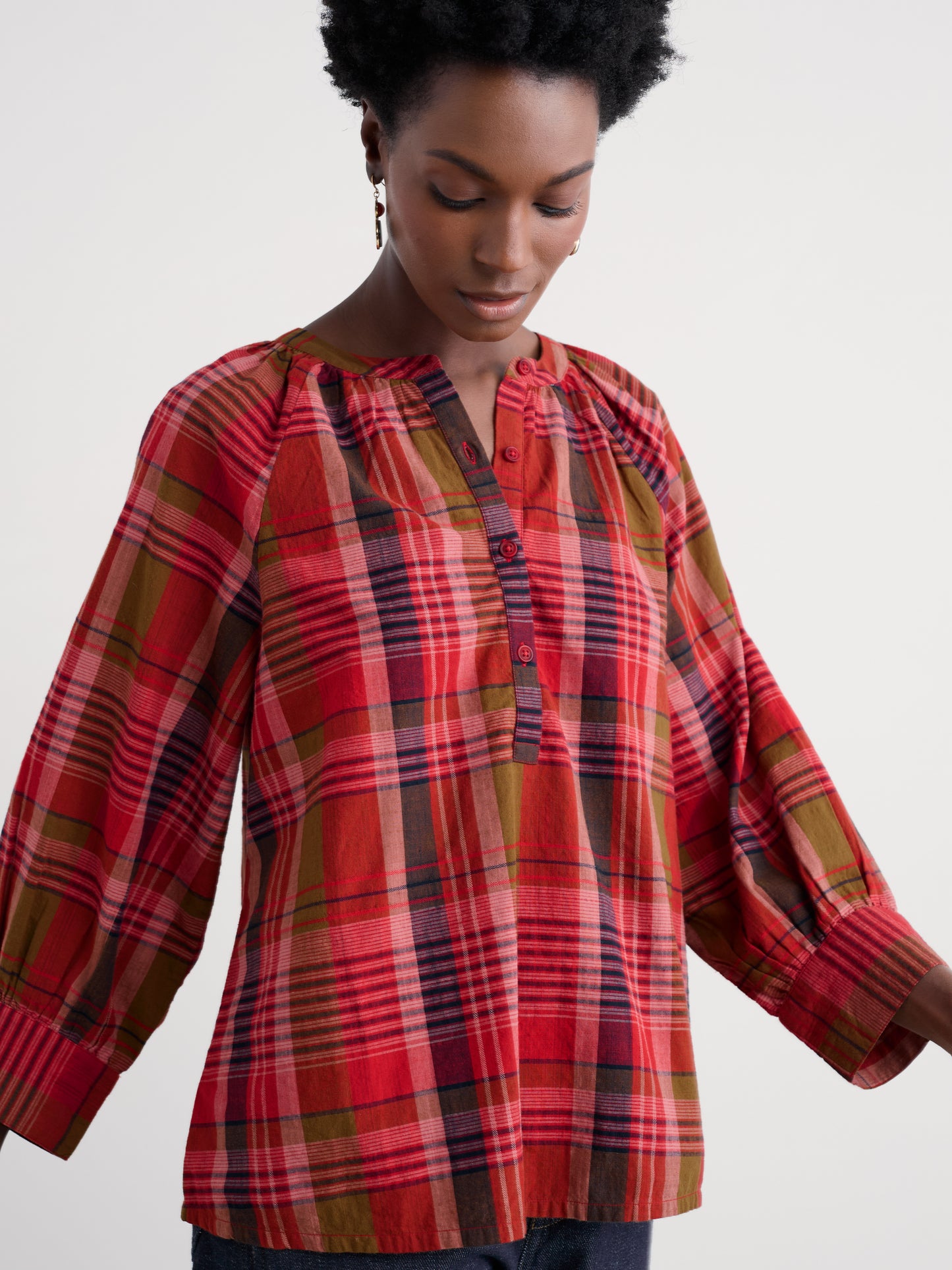 SEASALT CORNWALL -Moor Grass A-Line Shirt - Spring Squall Squash