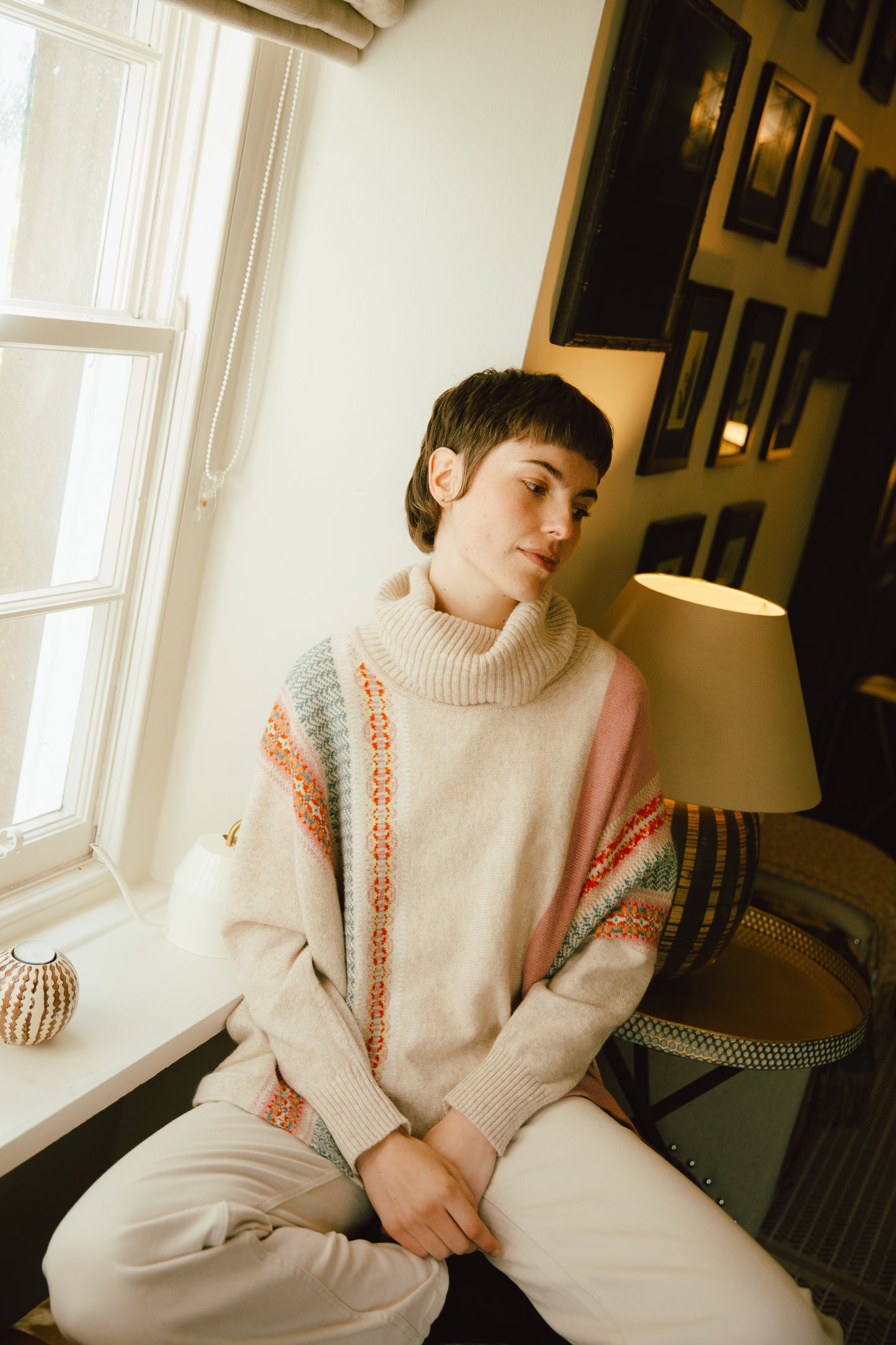 ERIBÉ Knitwear - Honey Montrose Cowl Sweater 100% Merino Lambswool