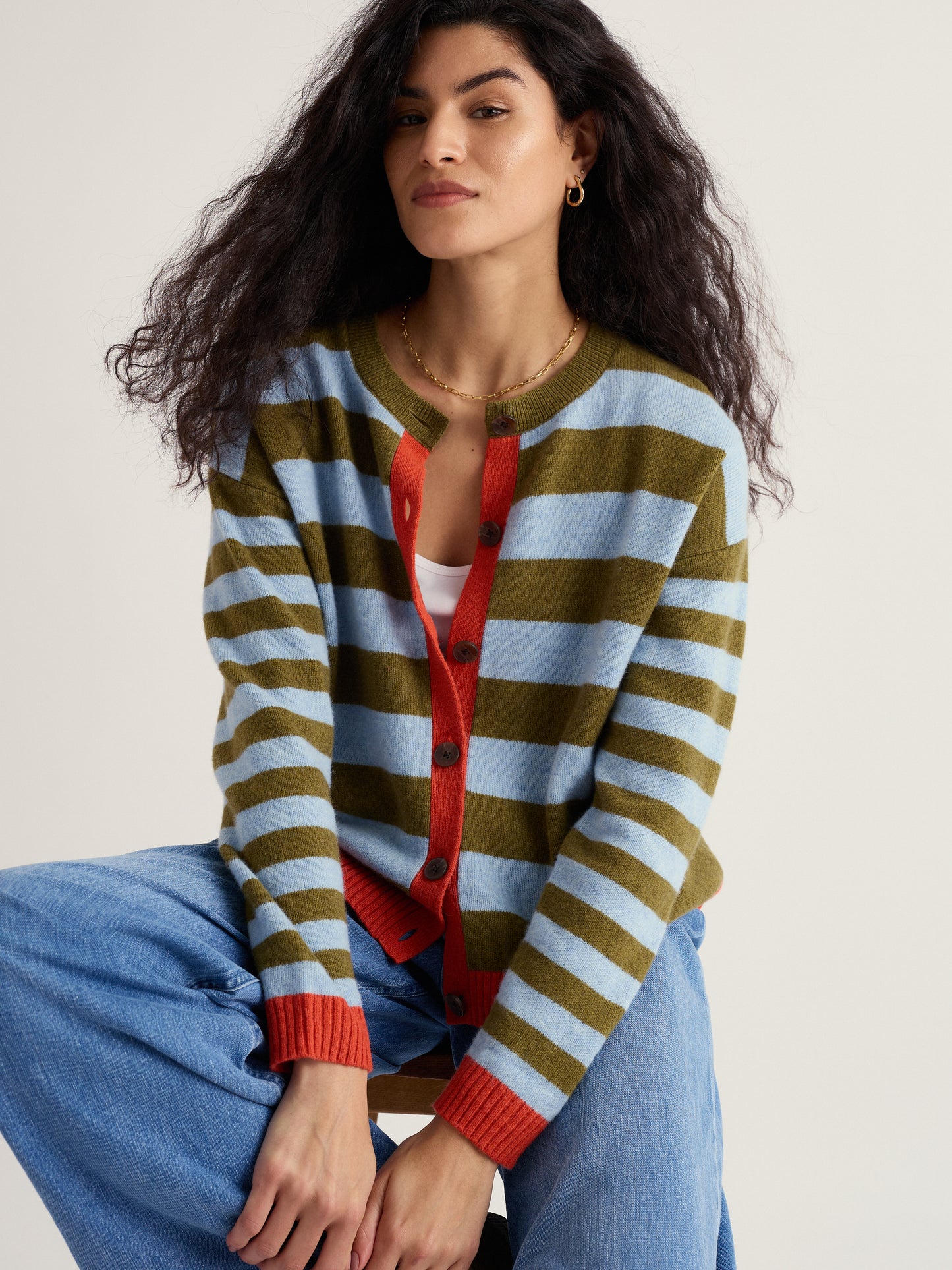 SEASALT CORNWALL - Seasalt Pinwell Cardigan - Bright Shape Seagrass Mix