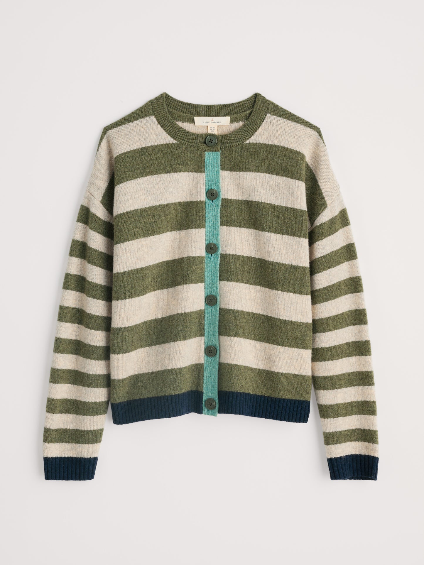 SEASALT CORNWALL - Seasalt Pinwell Cardigan - Bright Shape Light Olive Mix