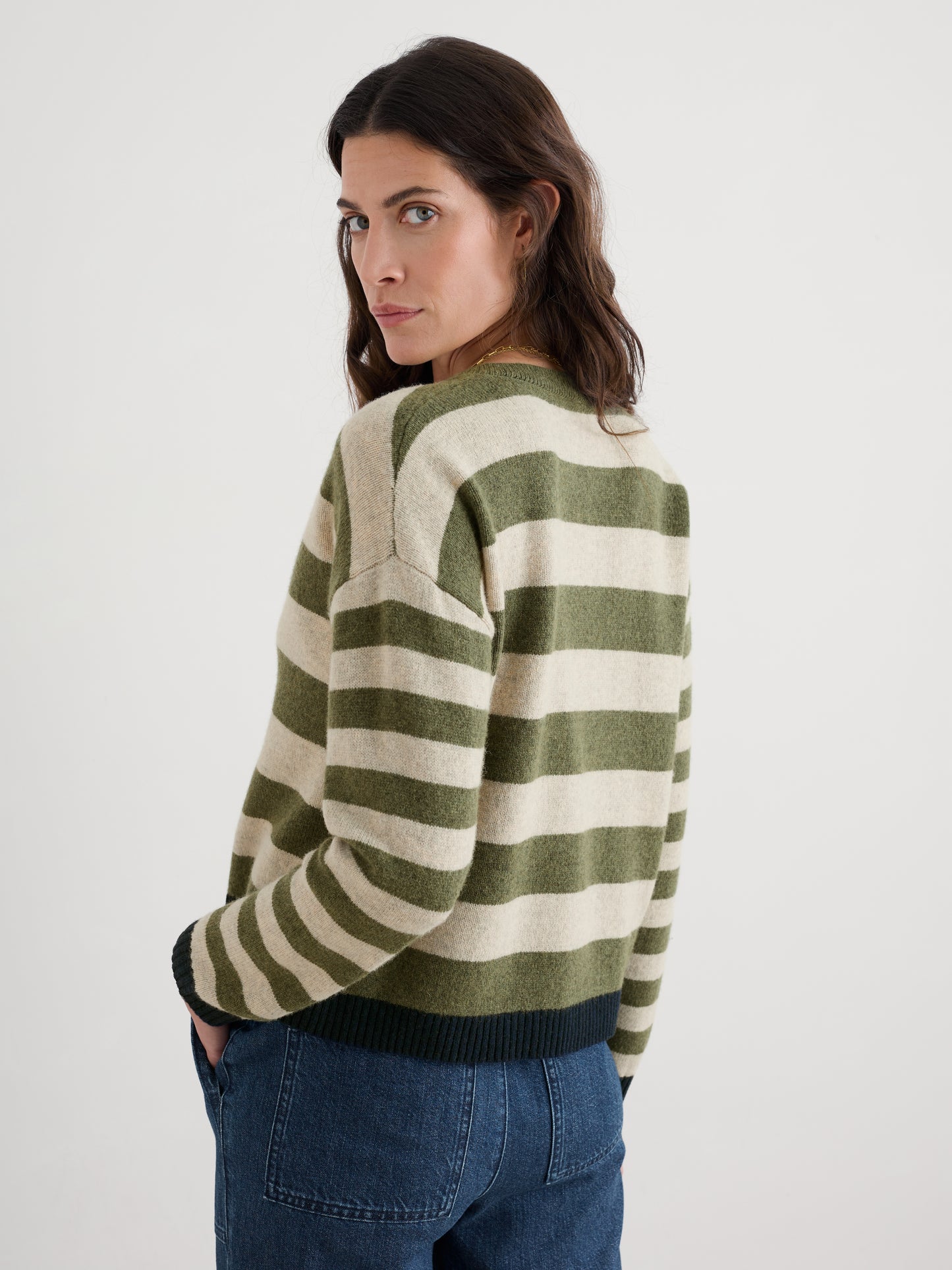 SEASALT CORNWALL - Seasalt Pinwell Cardigan - Bright Shape Light Olive Mix