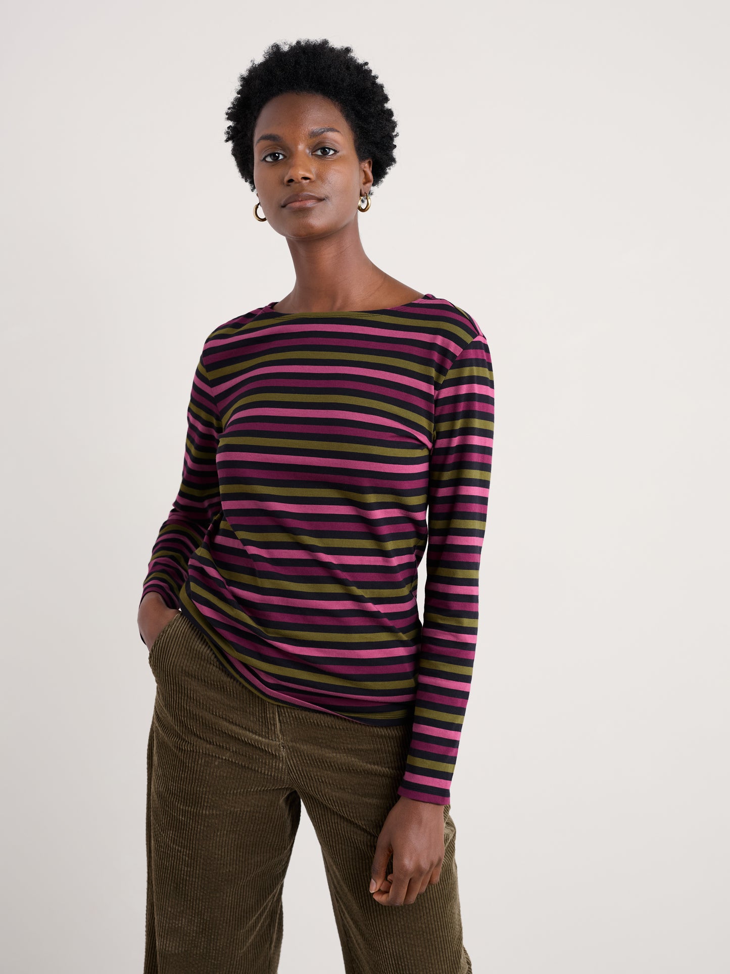 SEASALT CORNWALL - Sailor Shirt in GOTS-Certified Organic Cotton Jersey - Tri Mini Cornish Clove