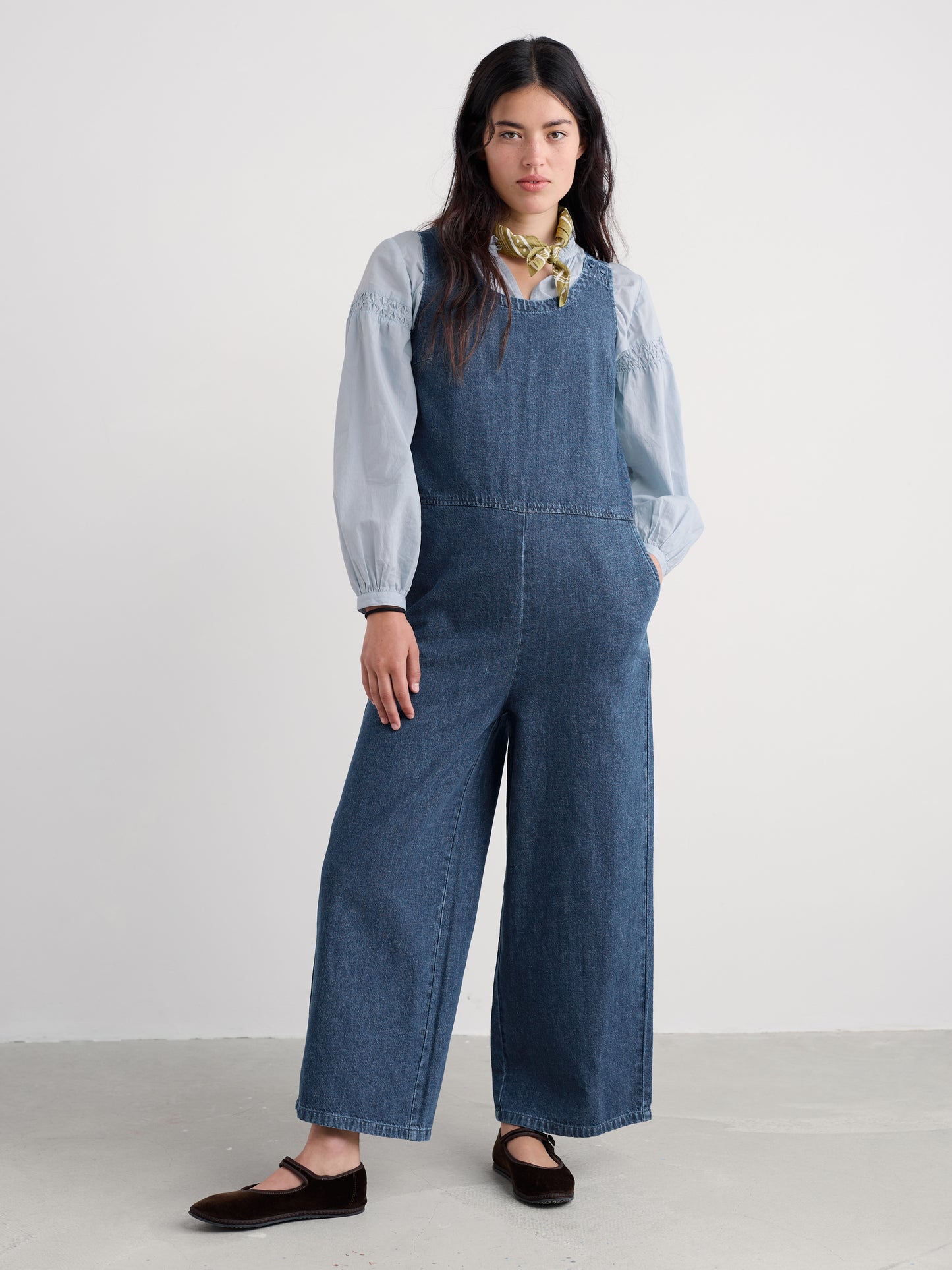 SEASALT CORNWALL - Salt Air Wide Leg Jumpsuit - Mid Wash