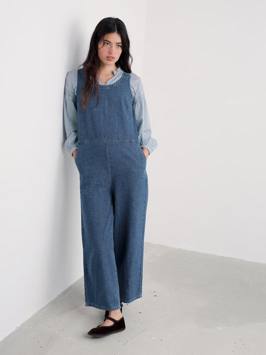 SEASALT CORNWALL - Salt Air Wide Leg Jumpsuit - Mid Wash