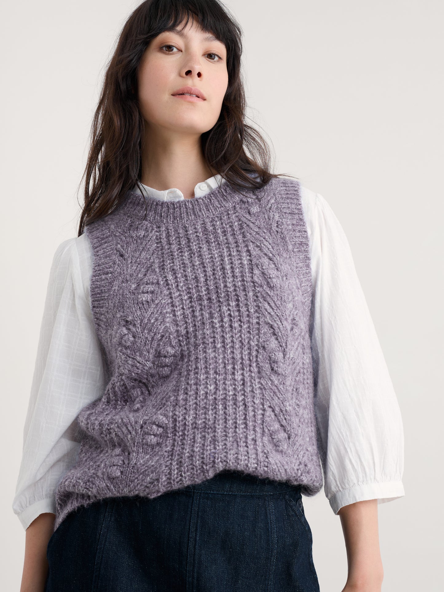 SEASALT CORNWALL - Sand Thistle Mohair Blend Vest - Clematis