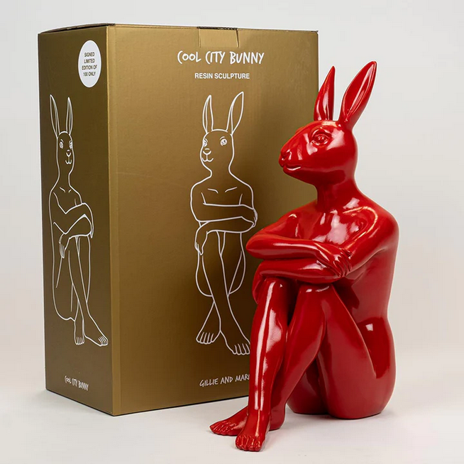 Cool City Bunny & Cool City Pup Red set (Resin Sculpture) - Gillie and Marc