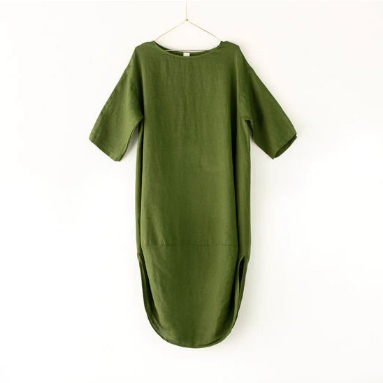 MONTAIGNE PARIS - Scalloped edge linen dress Made in Italy