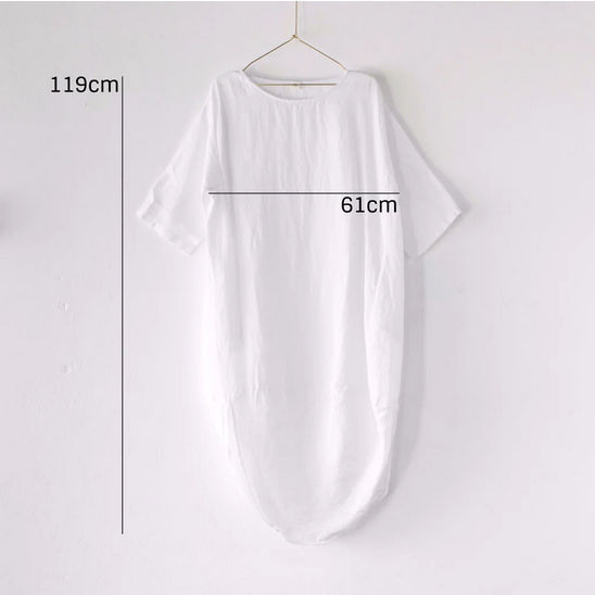 MONTAIGNE PARIS - Scalloped edge linen dress Made in Italy