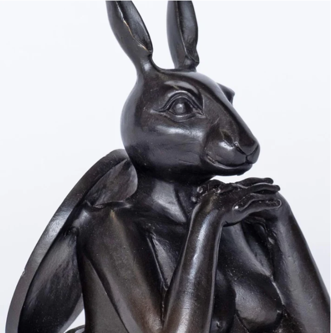 Rabbitwoman comes into a better tomorrow (Bronze Sculpture, Pocket Size) Gillie and Marc