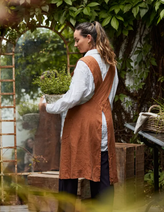 French Flax Linen Cross Back Apron