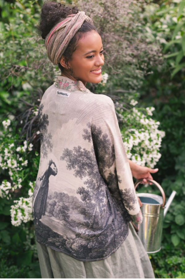 Market of Stars - Still I Rise Boho Artisan Bamboo Kimono with Landscape Print