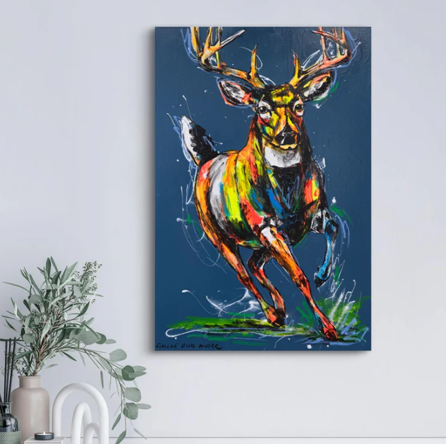 ORIGINAL ARTWORK Gillie and Marc - Deer of Freedom