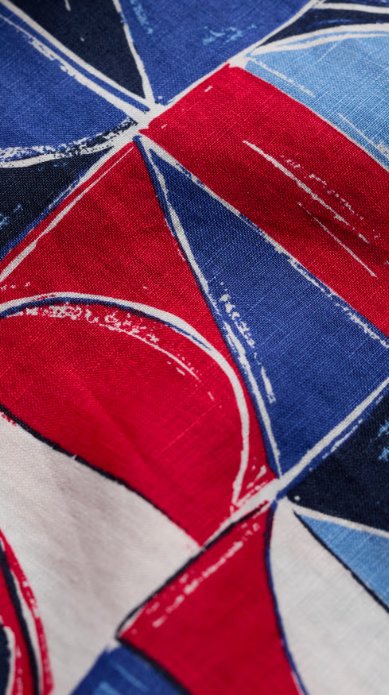 Peaceful Haven Linen Culottes - Sail Geo Scarlet