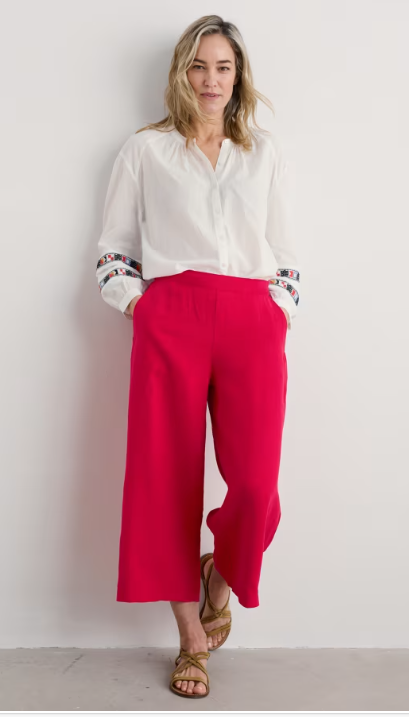 Merrivale Linen Culottes - Scarlet