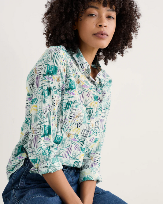 SEASALT CORNWALL - Larissa Shirt - Garden Studio Sketch Chalk