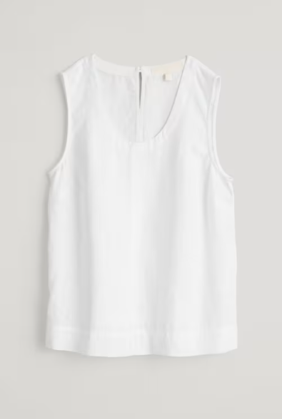 SEASALT CORNWALL - Lighthouse Station Linen Vest - Chalk