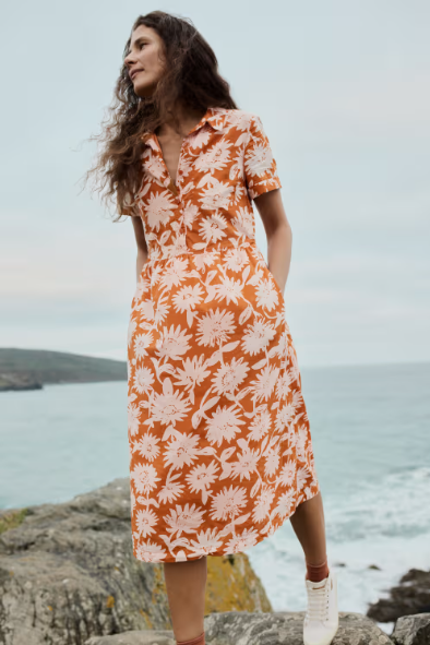 SEASALT CORNWALL - Fleet Midi Dress - Daisy Shadow Cumin
