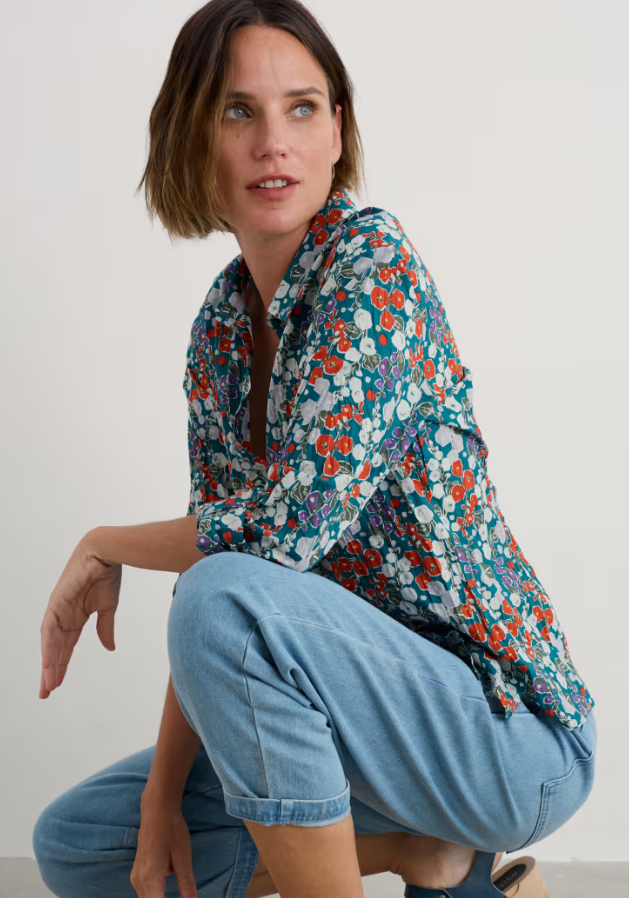 SEASALT CORNWALL - Larissa Shirt - Wild Hollyhock Dark Drift