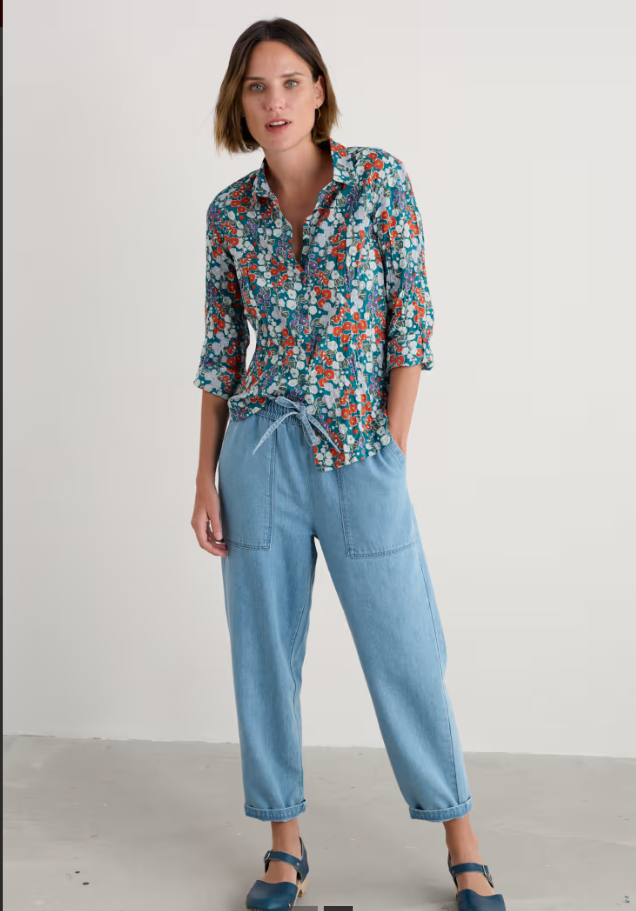SEASALT CORNWALL - Larissa Shirt - Wild Hollyhock Dark Drift