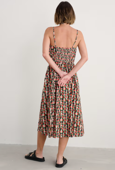 SEASALT CORNWALL - Madern Sleeveless Midi Dress - Table Flowers dark citron