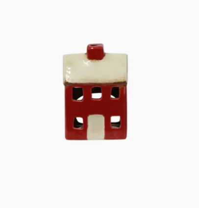 French Country Collection - Alsace Petite Tea Light Red & Cream Chalet