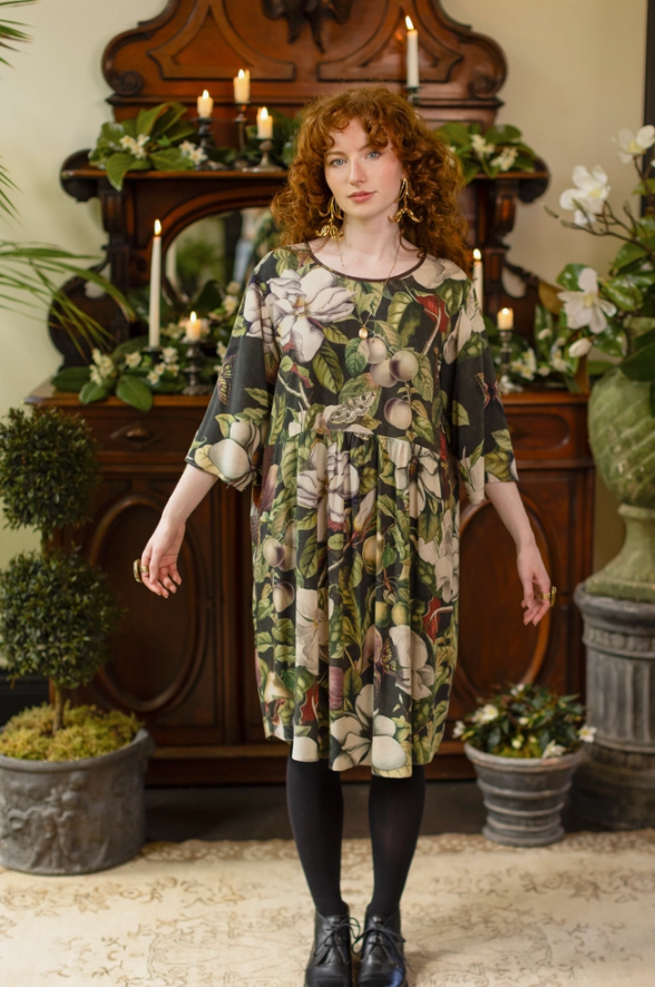Market of Stars - Fleur De Lune Artist Dress Tunic w/ Pockets, Florals & Bees