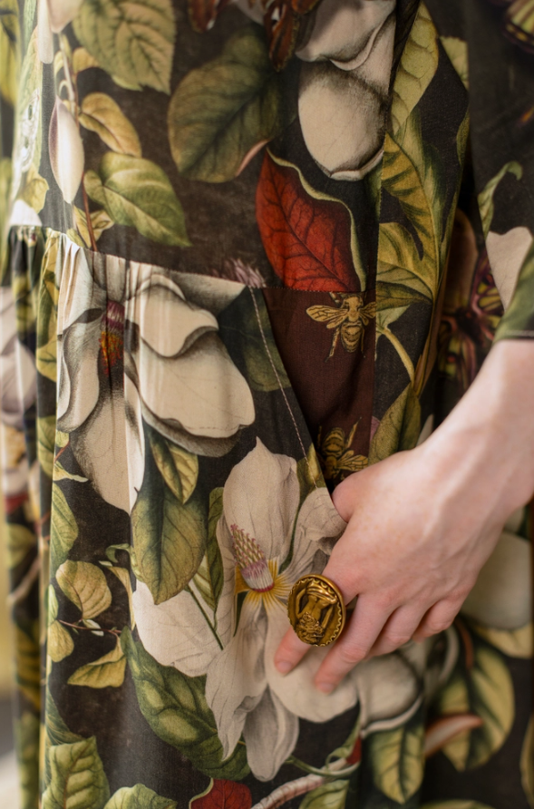 Market of Stars - Fleur De Lune Artist Dress Tunic w/ Pockets, Florals & Bees