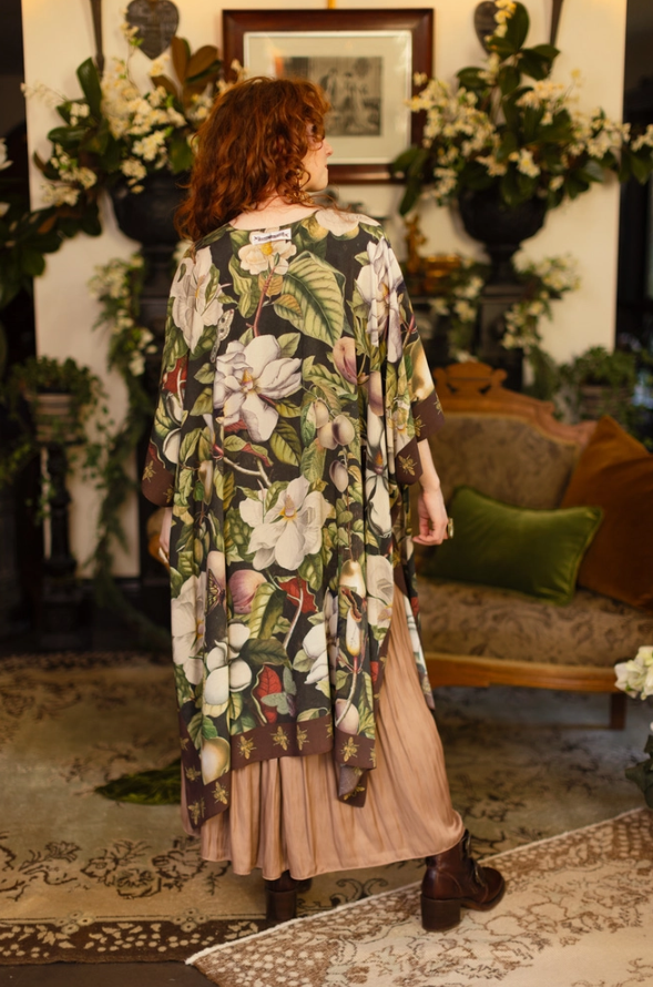 Market of Stars - Fleur De Lune Goddess Starduster Kimono w/ Florals & Bees