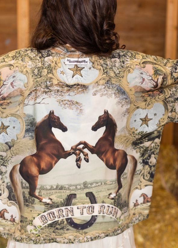 Market of Stars - Born To Run Pixie Duster Crop Kimono w/ Wild Horse & Florals