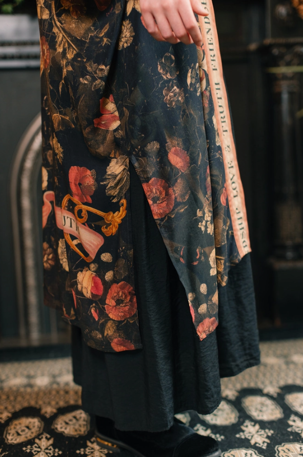 Market of Stars - Heart of Gold Opera Duster Kimono Robe w/ Sacred Heart