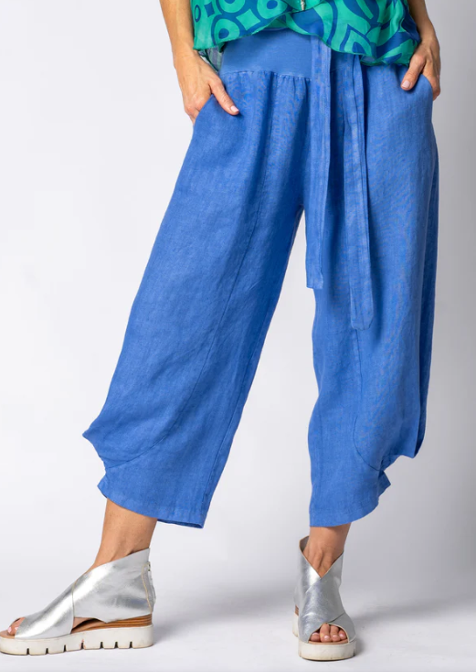 Addison Linen Pant in Positano Blue