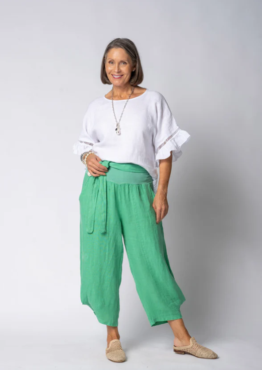IMAGINE FASHION - Addison Linen Pant in Capri Green